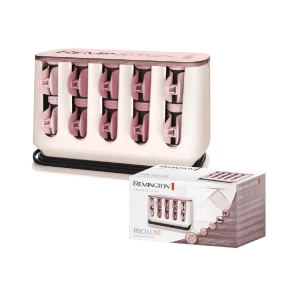 Remington ProLuxe Locktångset - Remington ProLuxe locktångset med rosa och vit design. Setet innehåller flera locktänger i olika storlekar för att skapa varierande lockar. Perfekt för att styla håret med långvariga resultat.