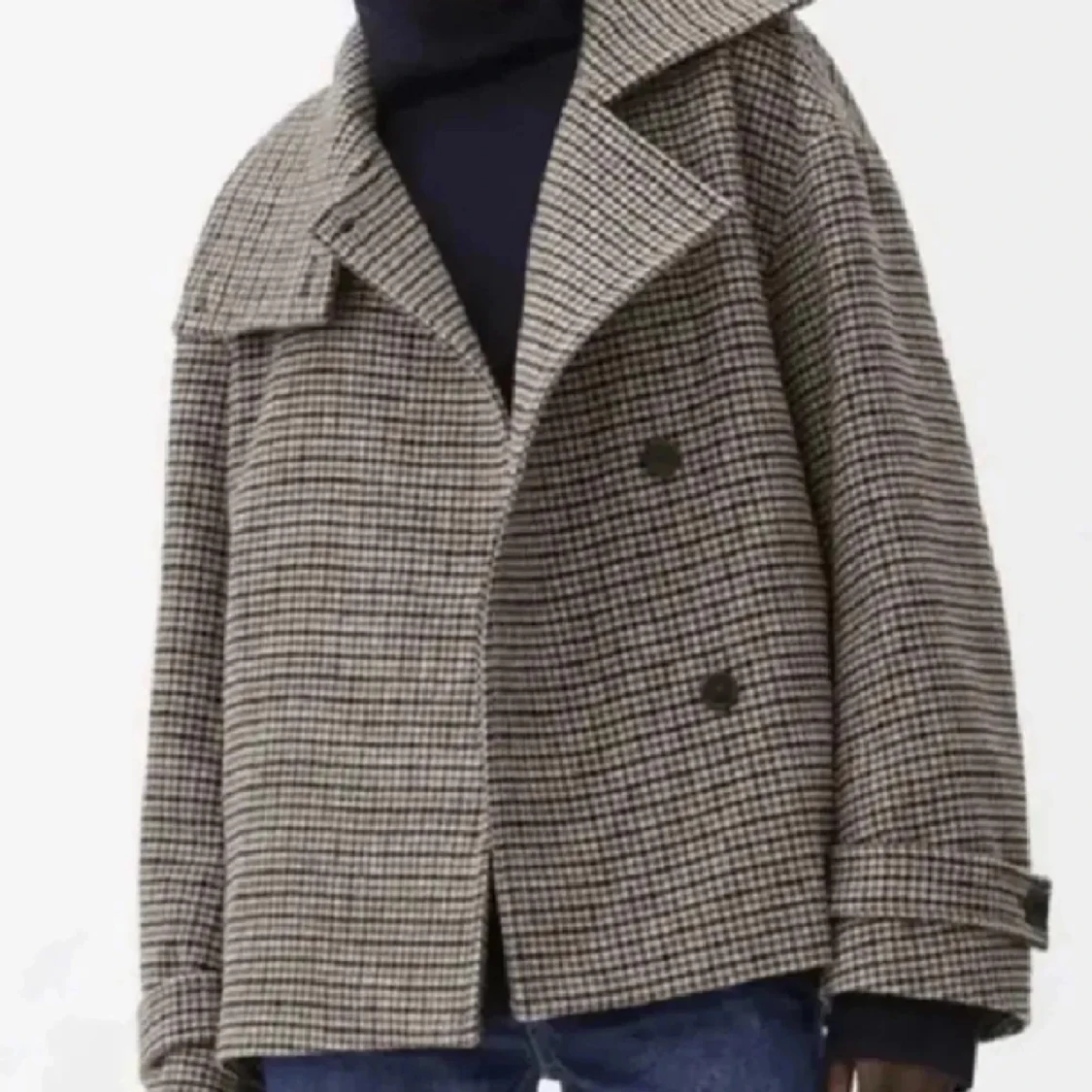 Arket kappa, rutig, Stl 34, brun - 93