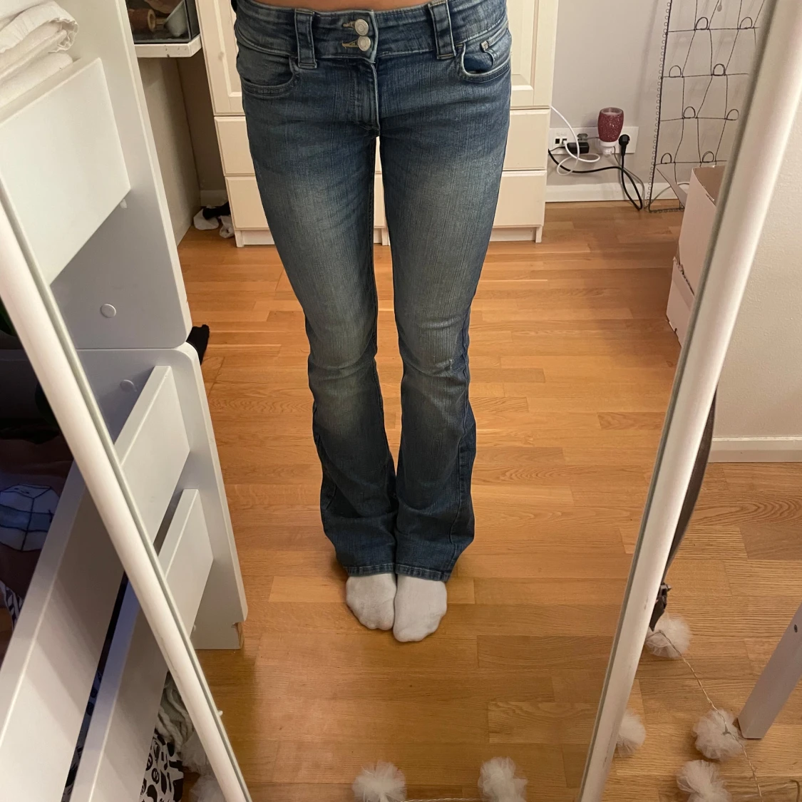 Blå bootcut jeans - 1