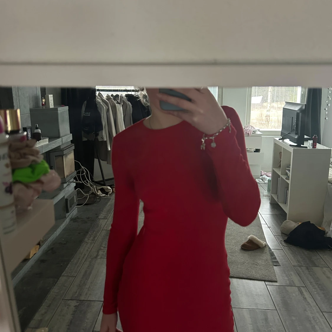 Röd ribbad klänning från FB Sister - 1