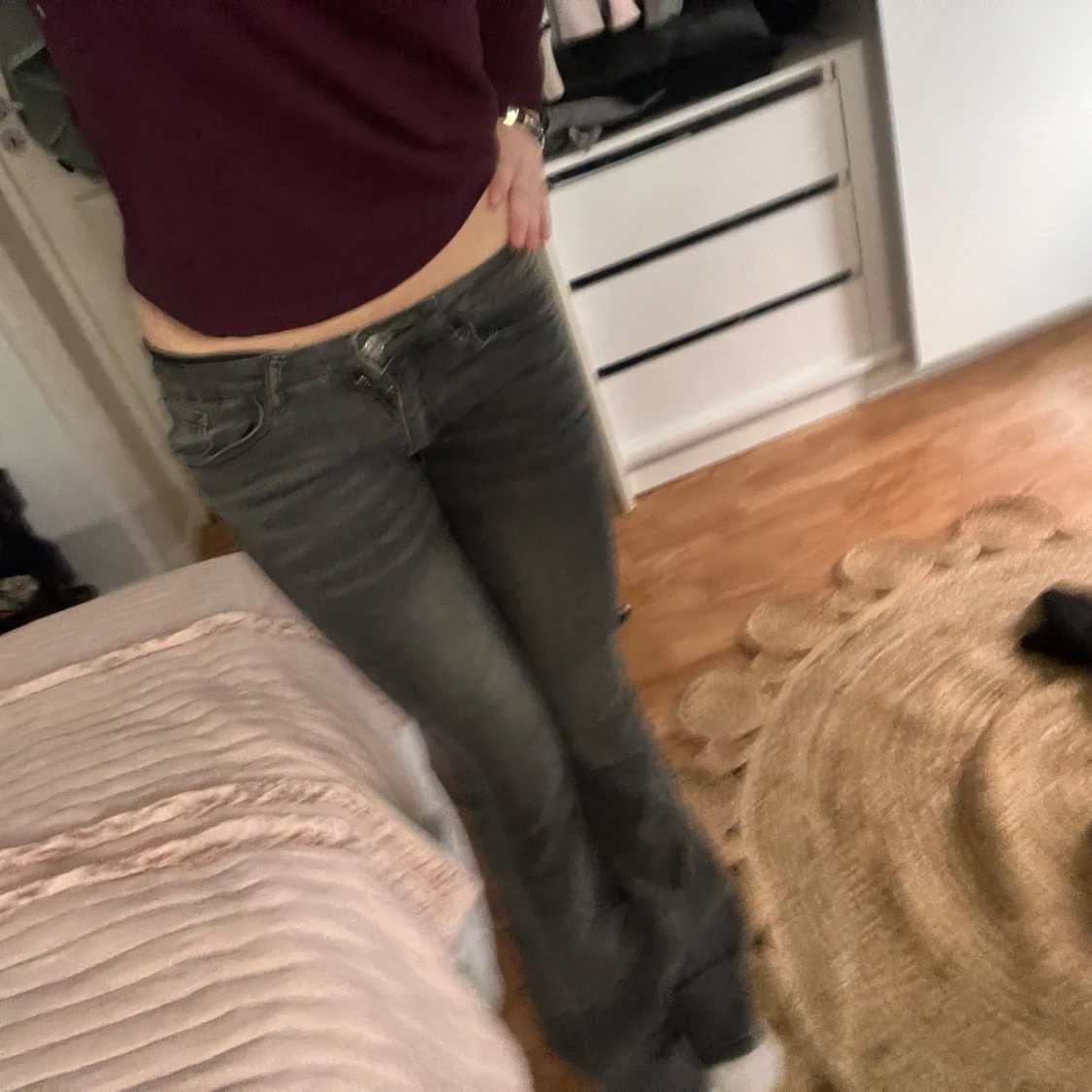 Grå jeans med bootcut - 1
