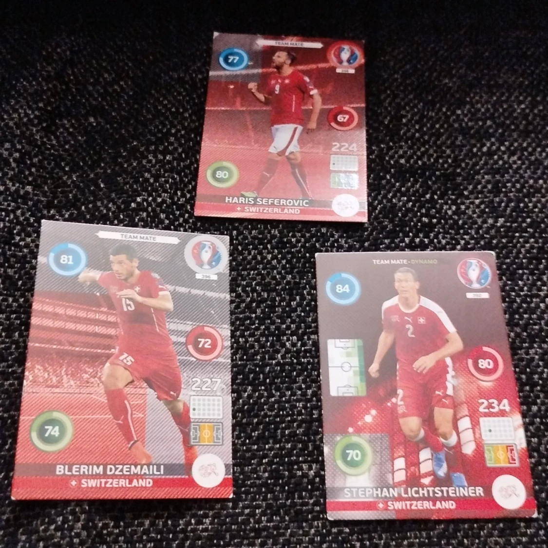 Fotbollskort med schweiziska spelare