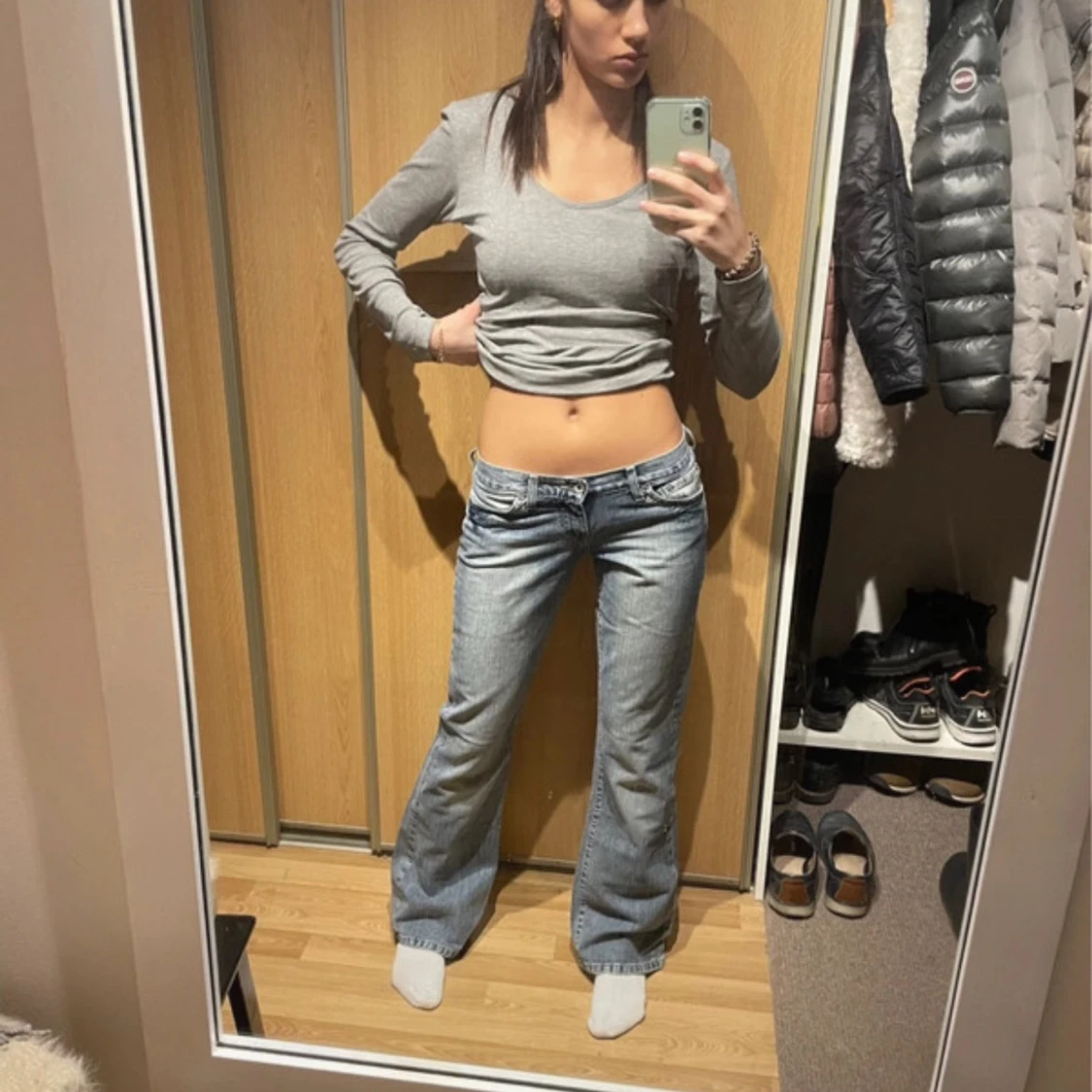 Blå bootcut jeans