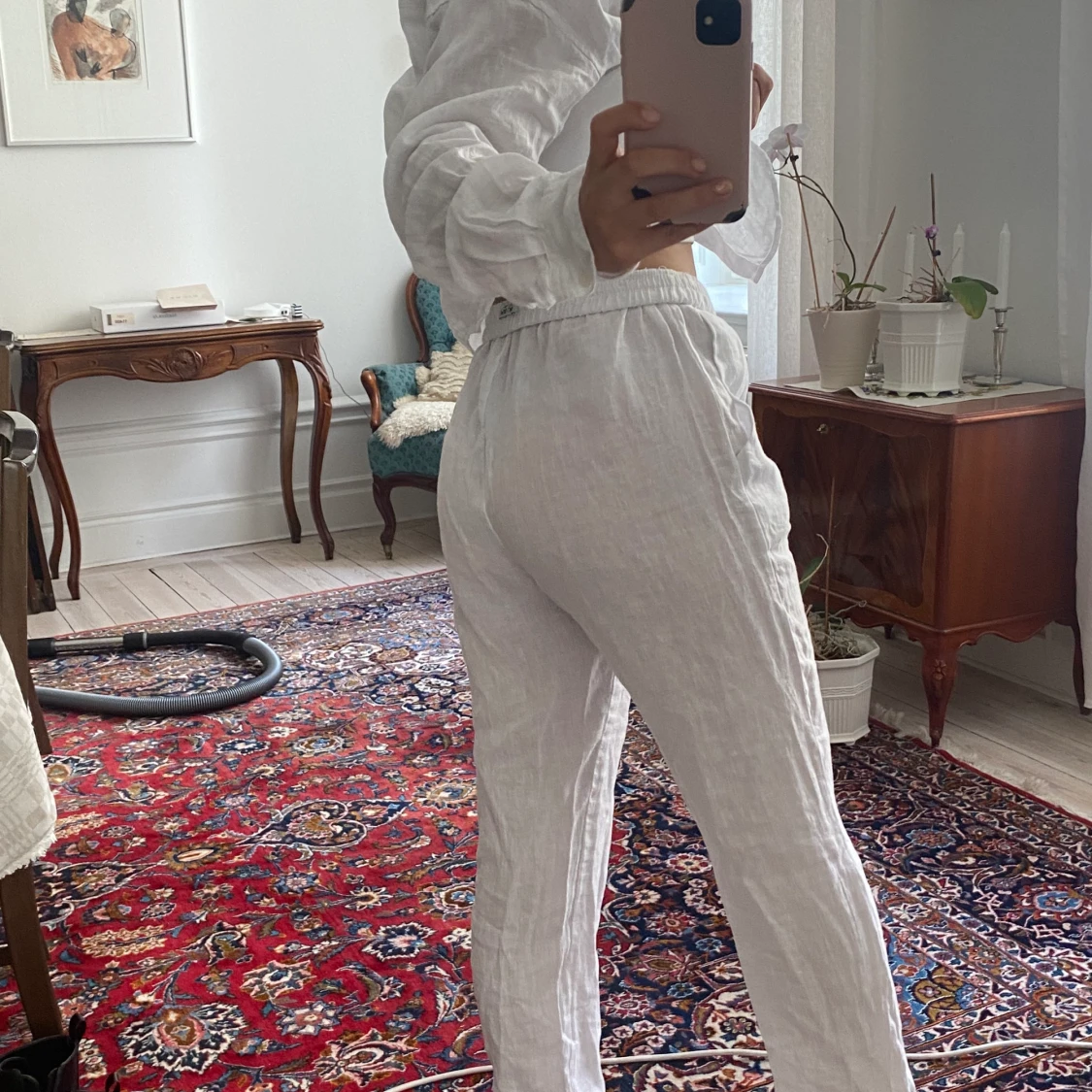 Vita linnebyxor i stl S - 90