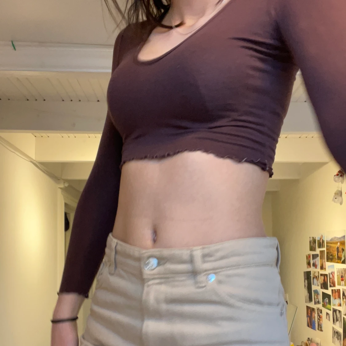 Långärmad brun tröja