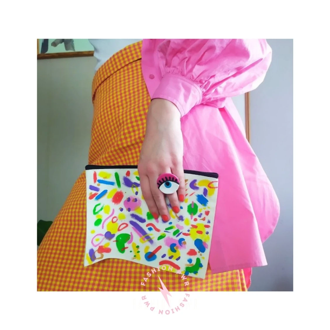 On my mind hand-painted clutch