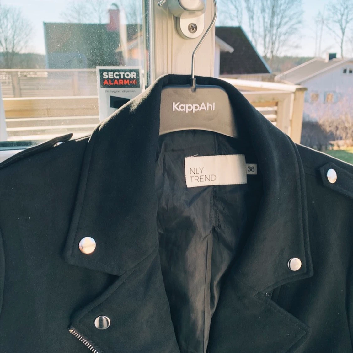 Svart biker jacket  - 90