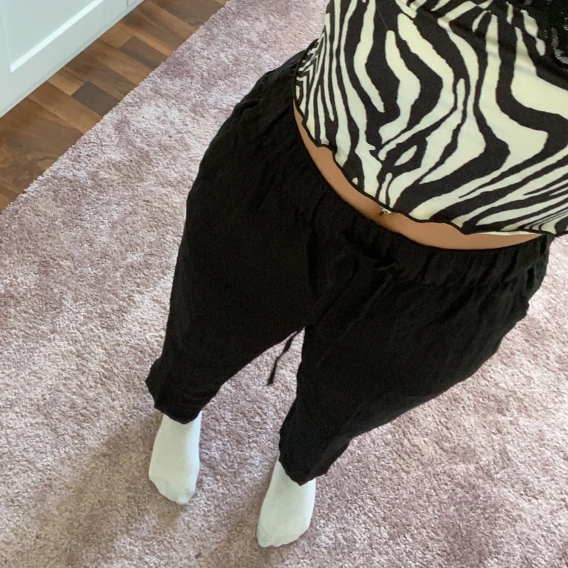 Svarta linnebyxor - 90