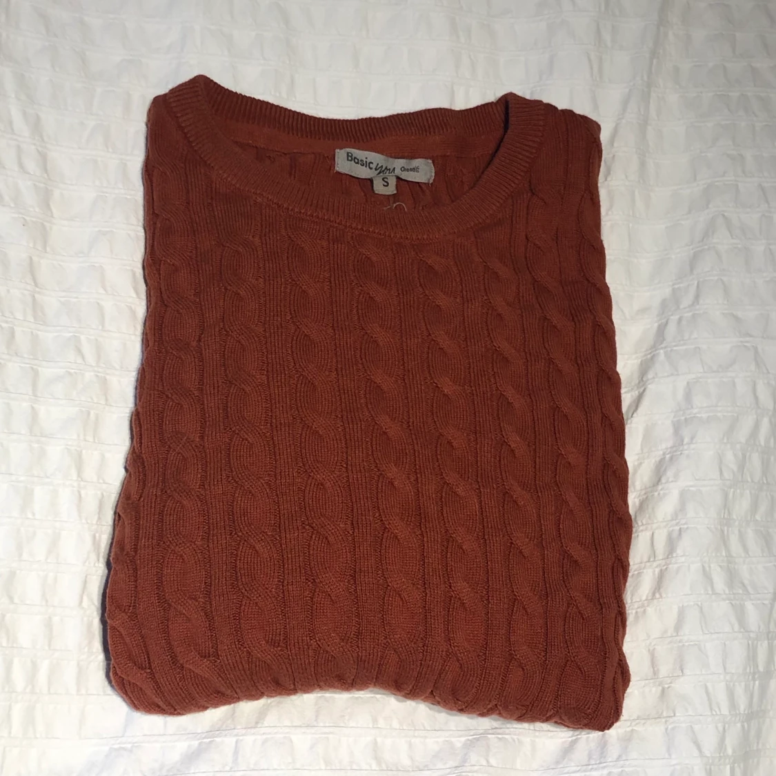 rostfärgad kabelstickad tröja 🧡 - 91