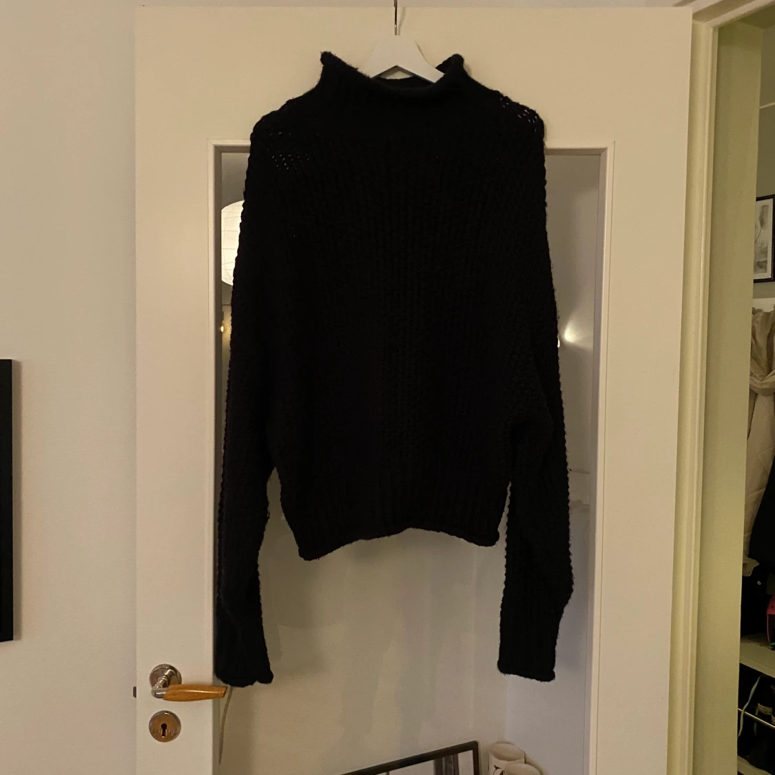 Oversized stickad polo H&M M