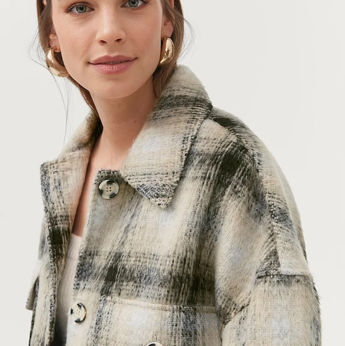 Rutig lång shacket  - 90