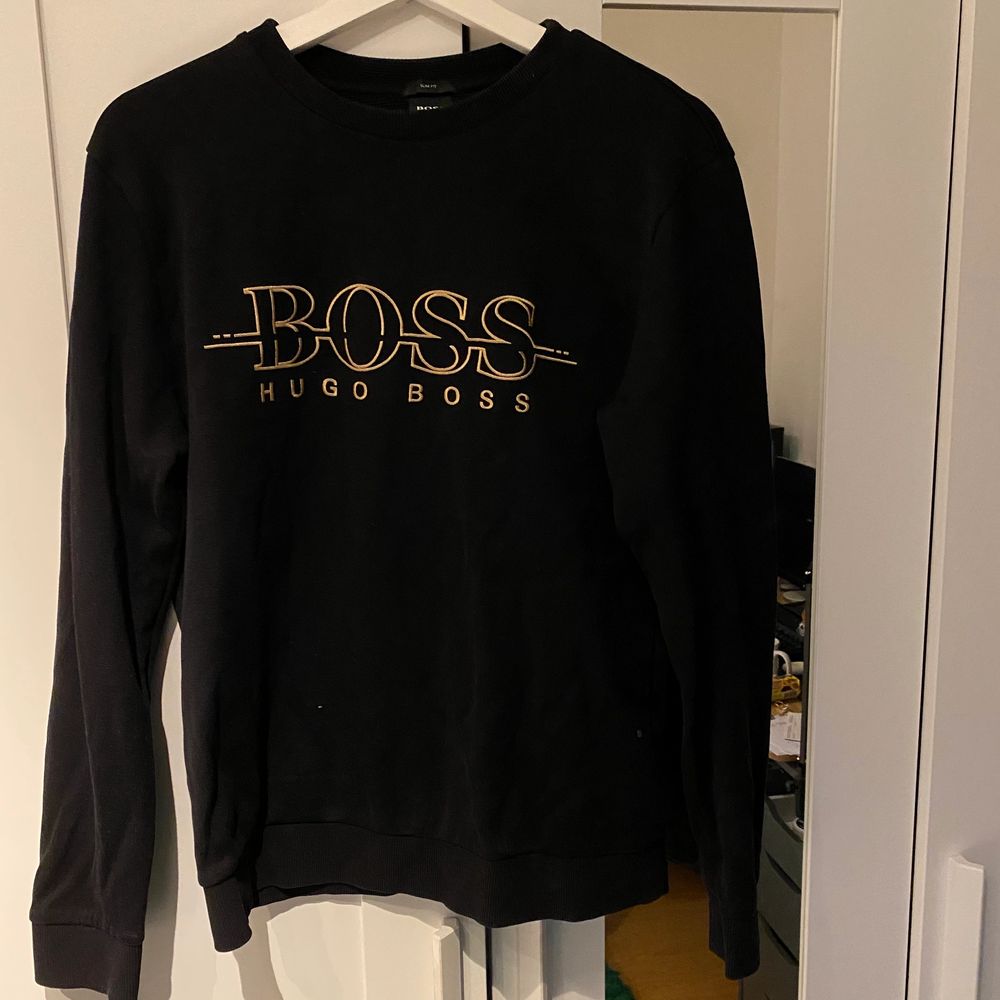 BOSS By HUGO BOSS Black/gold Logo Sweatshirt For Men Lyst