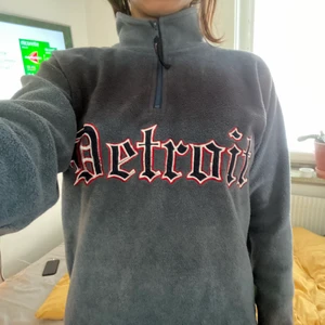 Fleecetröja - En blå fleece med tryck på. Använd och med stygn vid ena armen (se bild 3). Mysig till hösten! 🌞