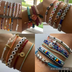 Armband - Egengjorda armband❣️                                                      1 för 30                                                                              2 för 50                                                                              3 för 70                                                                  Armband med platta pärlor (11,12,13) kostar 55 kr st Kan även göra önskad storlek, texter och mönster!     Frakt kostar 14 kr