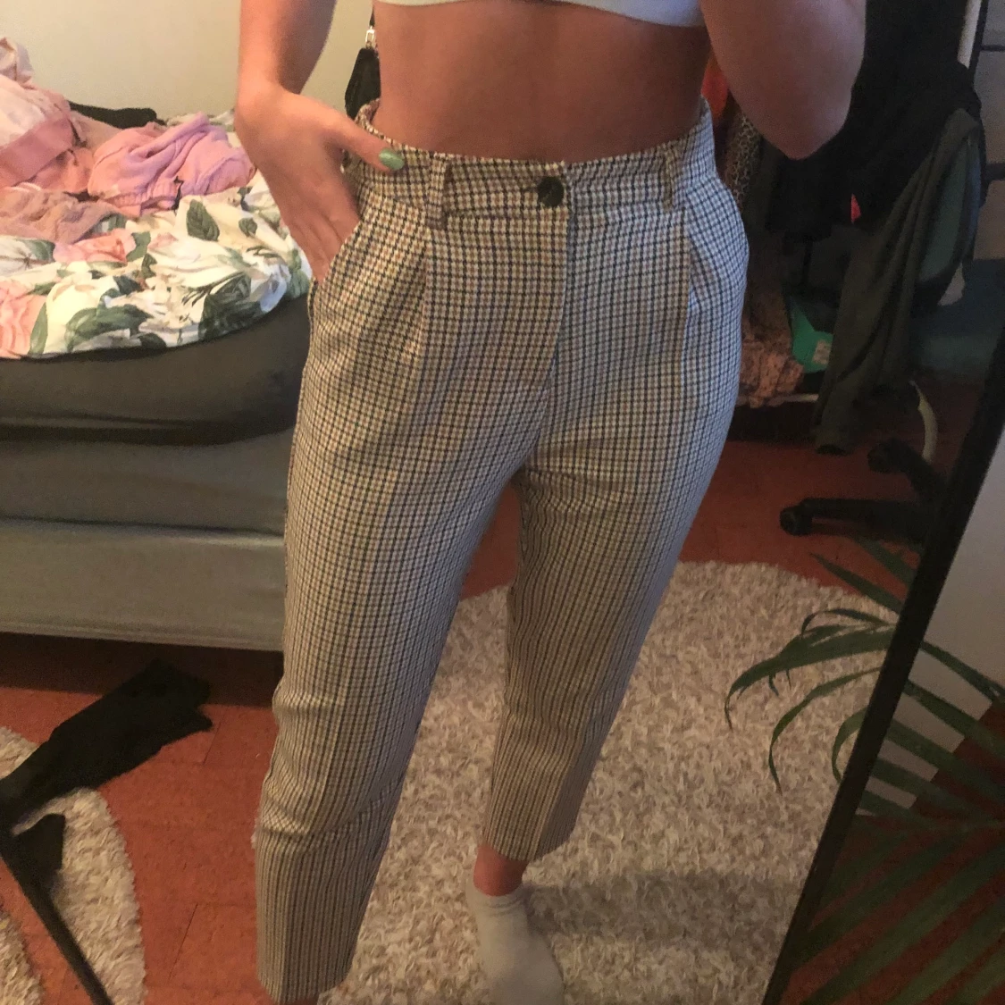 Högmidjade byxor - 90