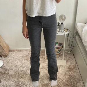 gråa jeans - säljer mina jättefina gråa jeans från h&m och knappt använda pga att dom är för stora i midjan 💕 