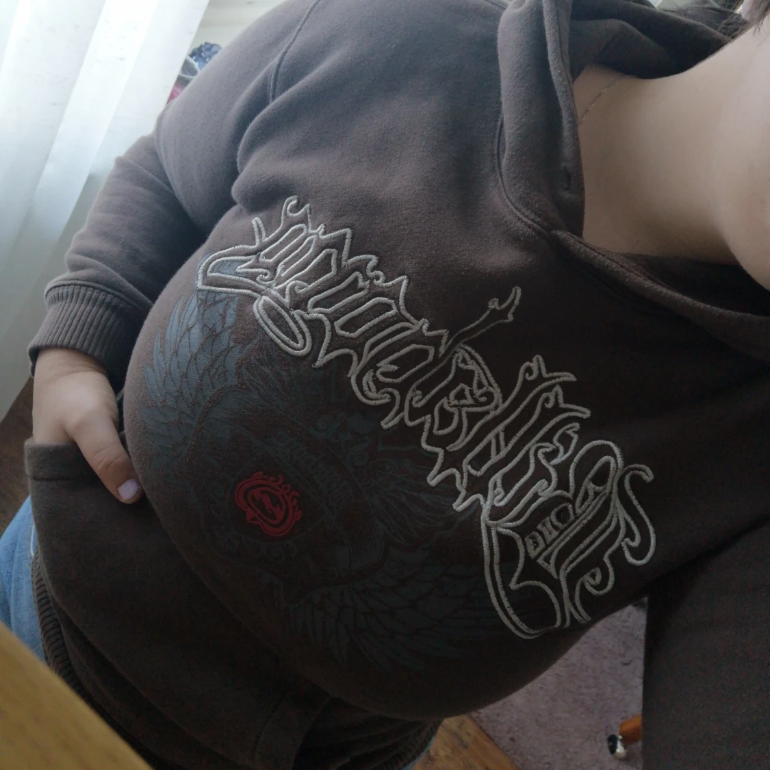 Brun Billabong hoodie med luva.  - 91