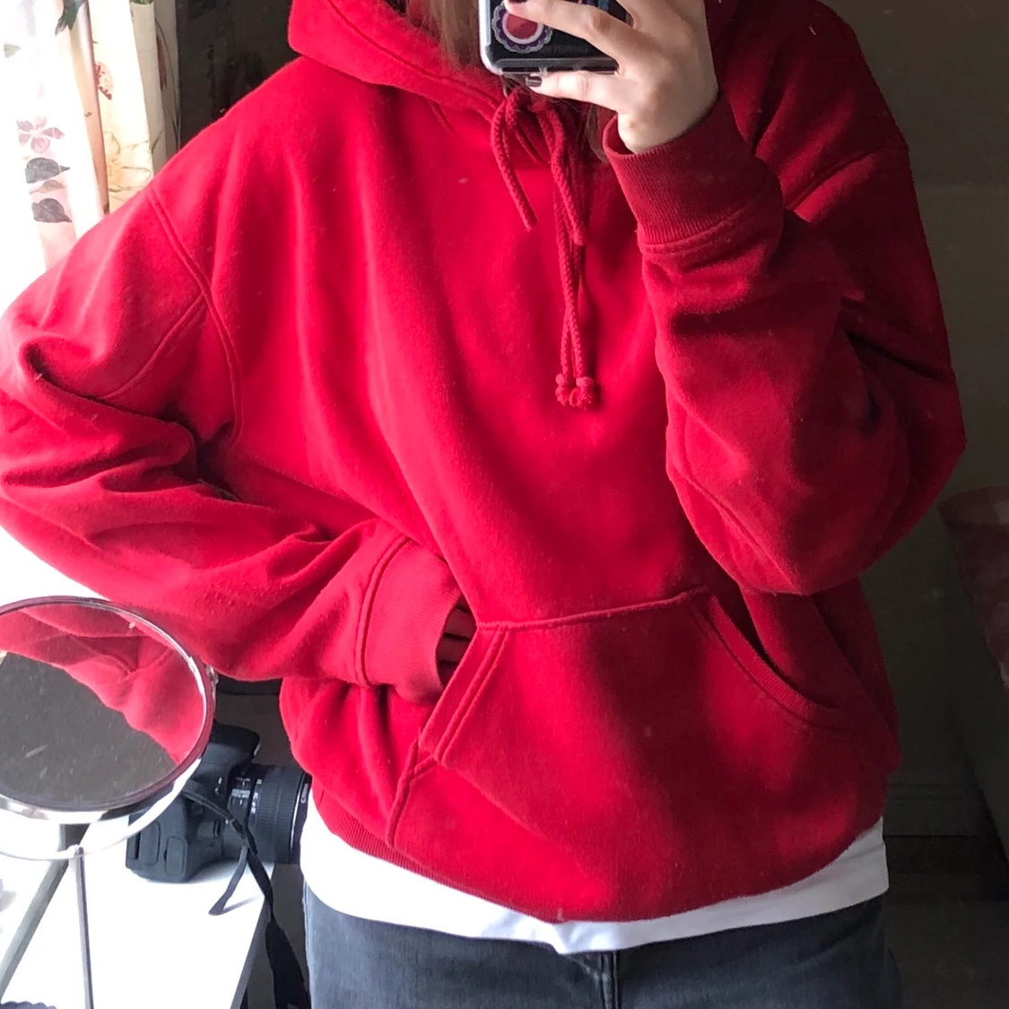 Röd oversized hoodie - 91