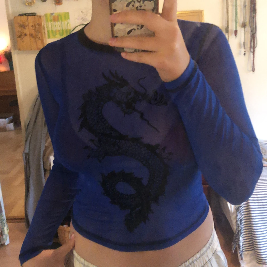 Blå mesh tröja m drake