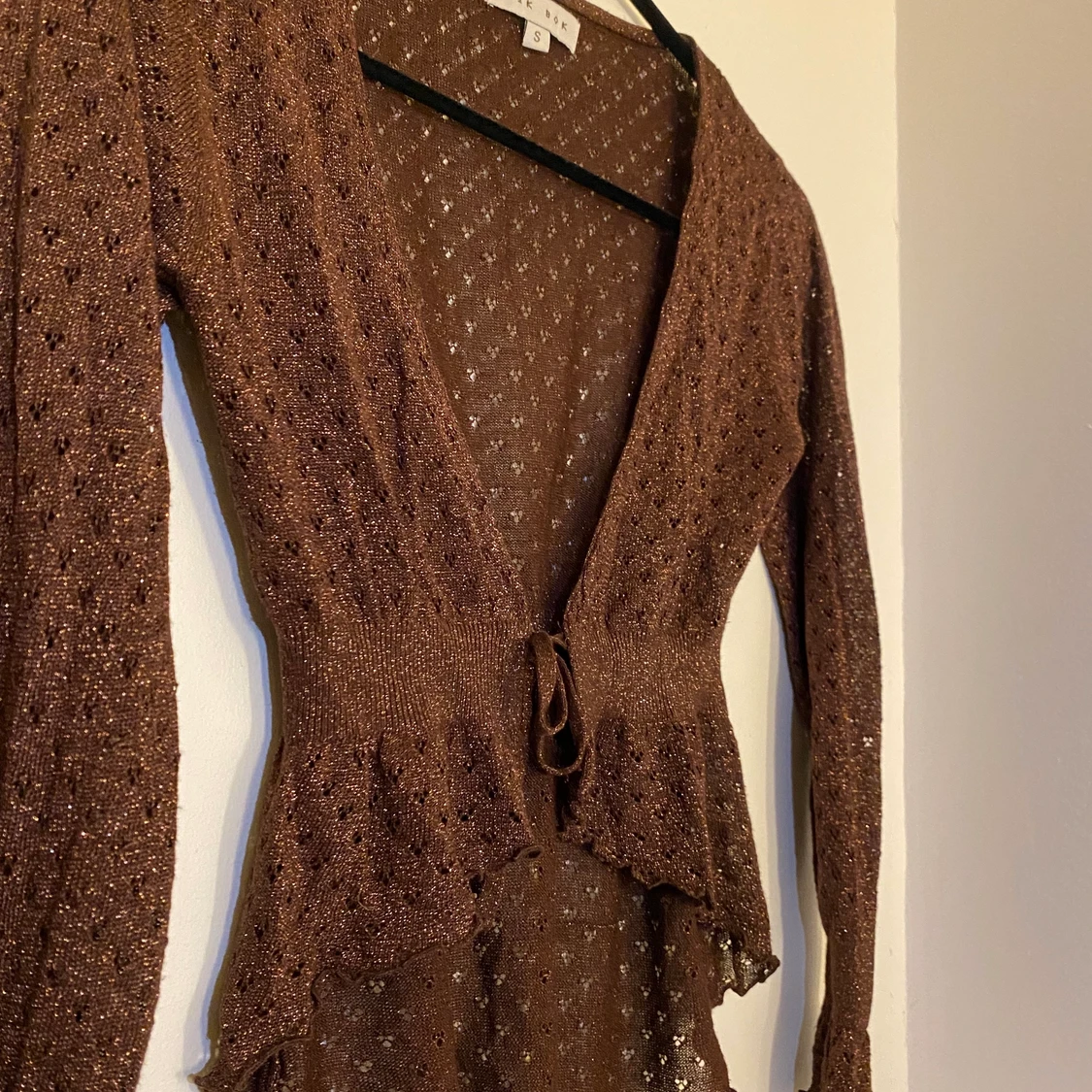 Glittrig brun kofta💖 - 90