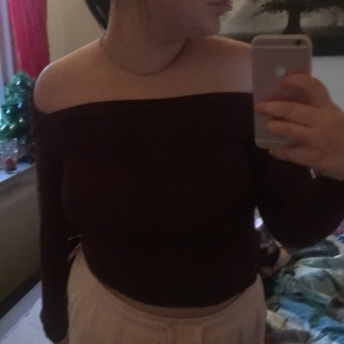 Jätte fin vinröd tröja