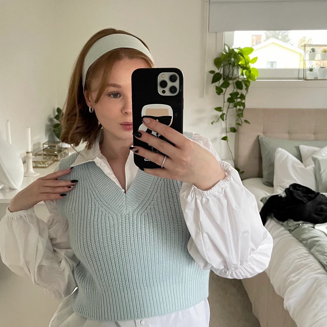 H&M - stickad väst blå