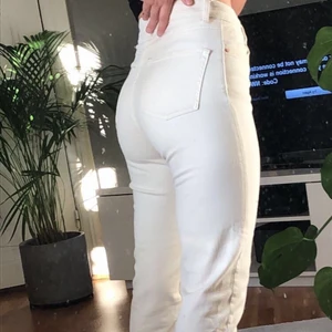 Beigea Jeans - Beigea jeans i storlek 36. Köpta på Lindex och säljer även dessa jeans pga längden. De var lite för korta i min smak. Jag är 165 cm lång och byxorna gick till fotknölarna på mig. Annars är de superfina och i bra skick.💞 Köparen står för frakten!! 