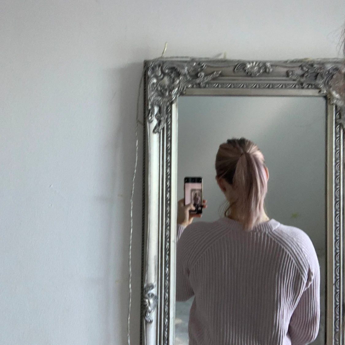 Stickad rosa tröja  - 90