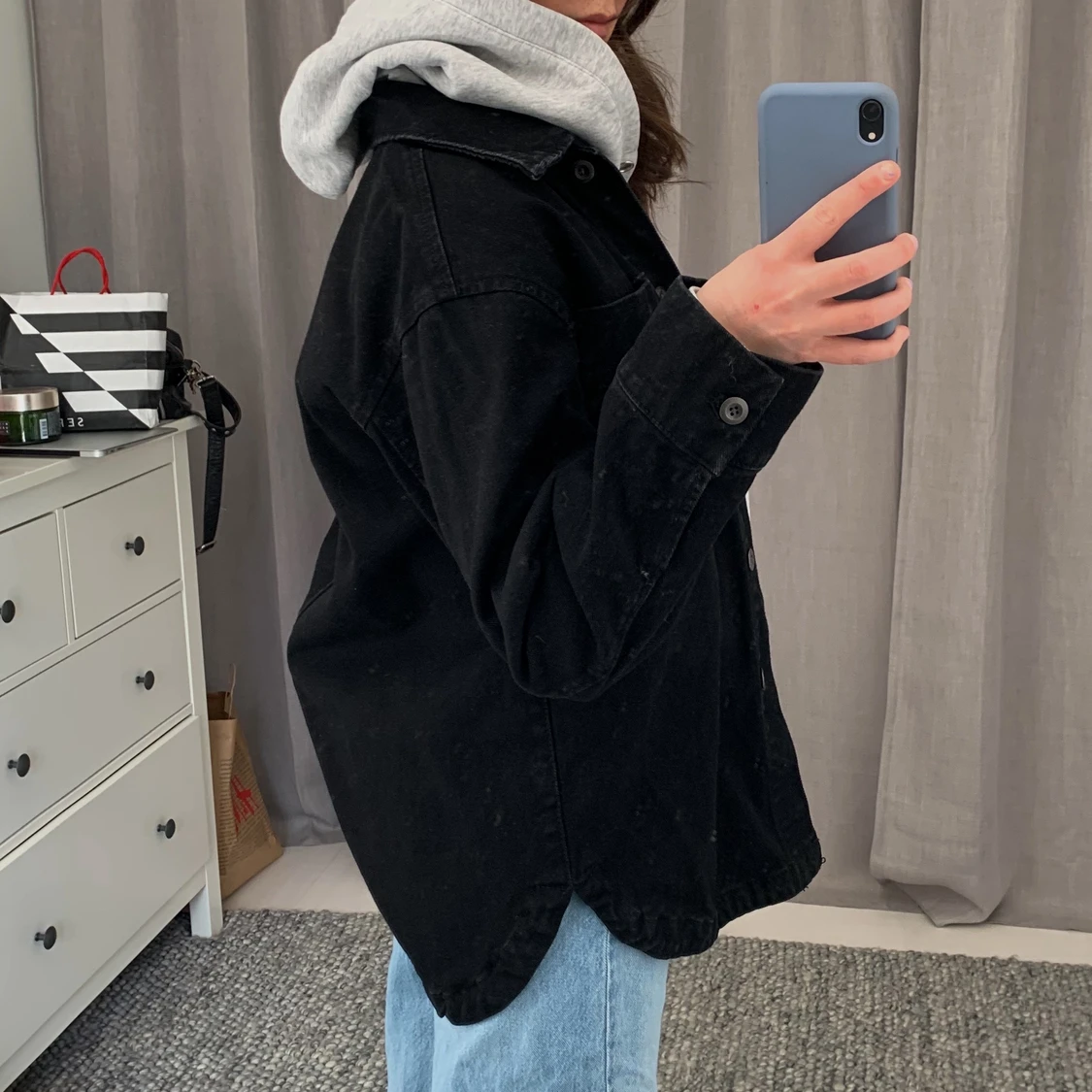 Svart jeansjacka - 90