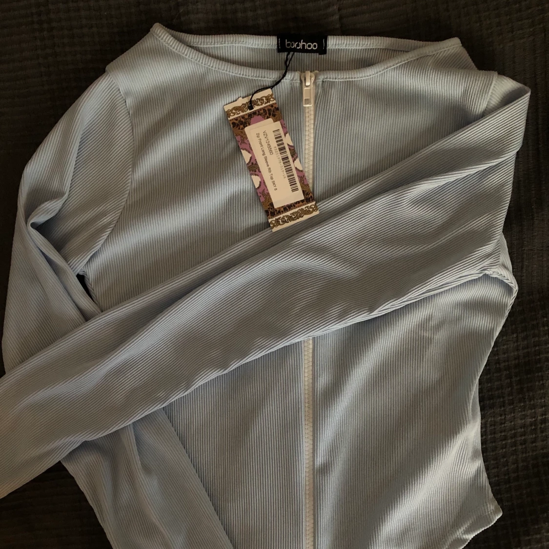 Ljusblå tröja med dragkedja - 91