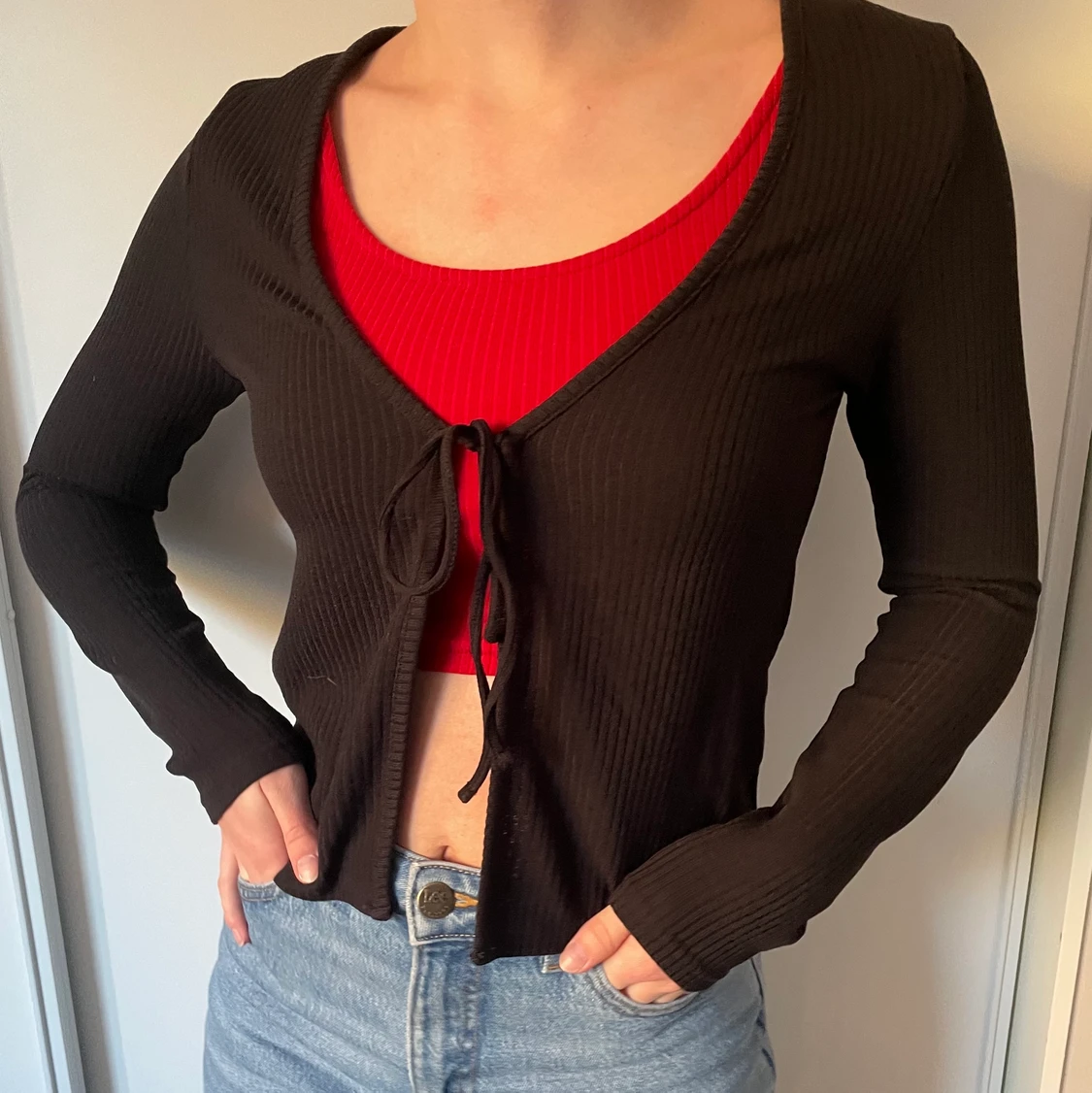 Kofta med knytning där fram - 90