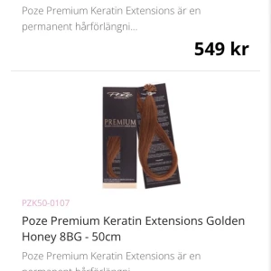 Poze hair extensions, permanent 2 delar. - Äkta hår som även kan färgas, utsättas för värme på går även bra. Väldigt fint, dessa två blev dock över och har tyvärr ingen nytta av de mera.