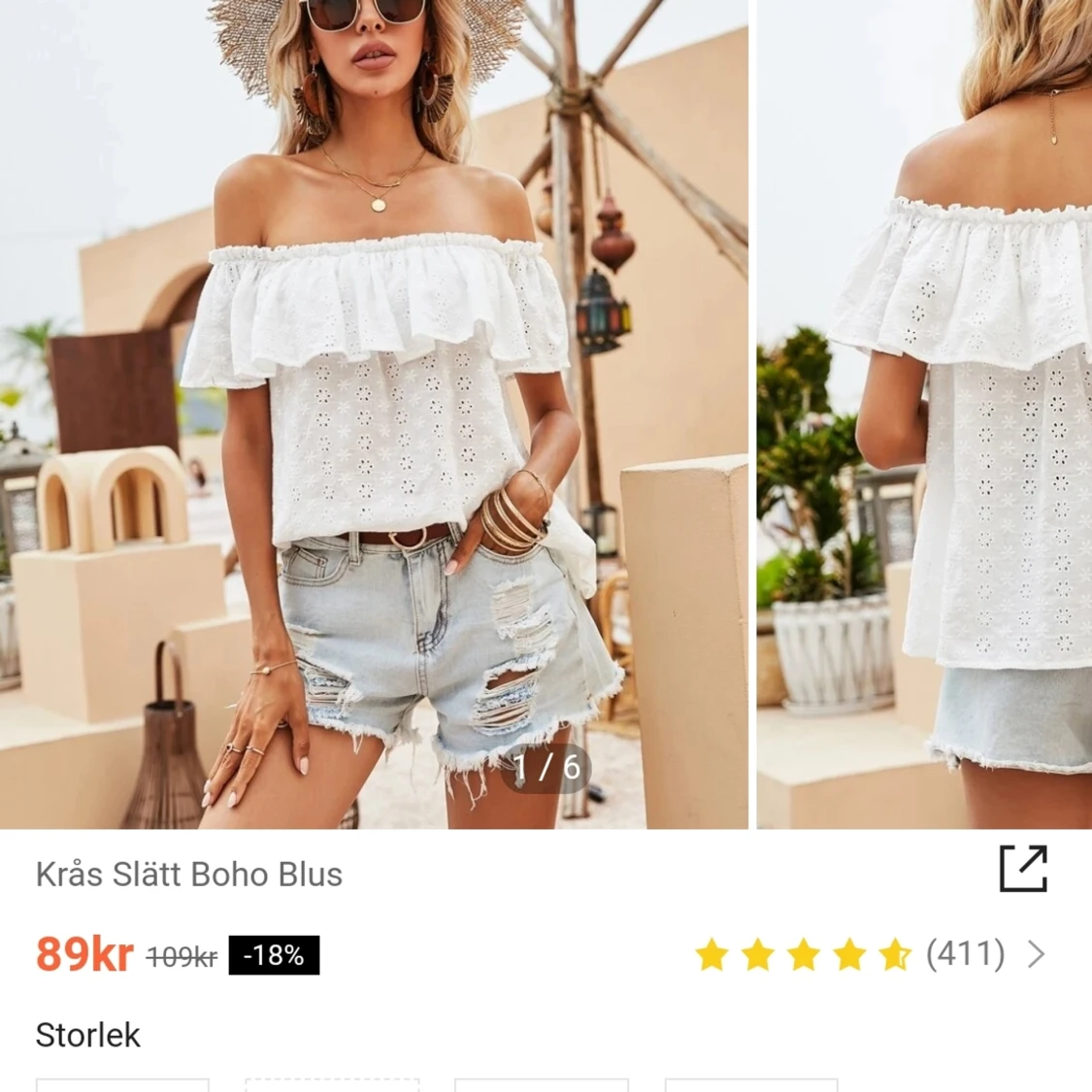 Shein blus vit S