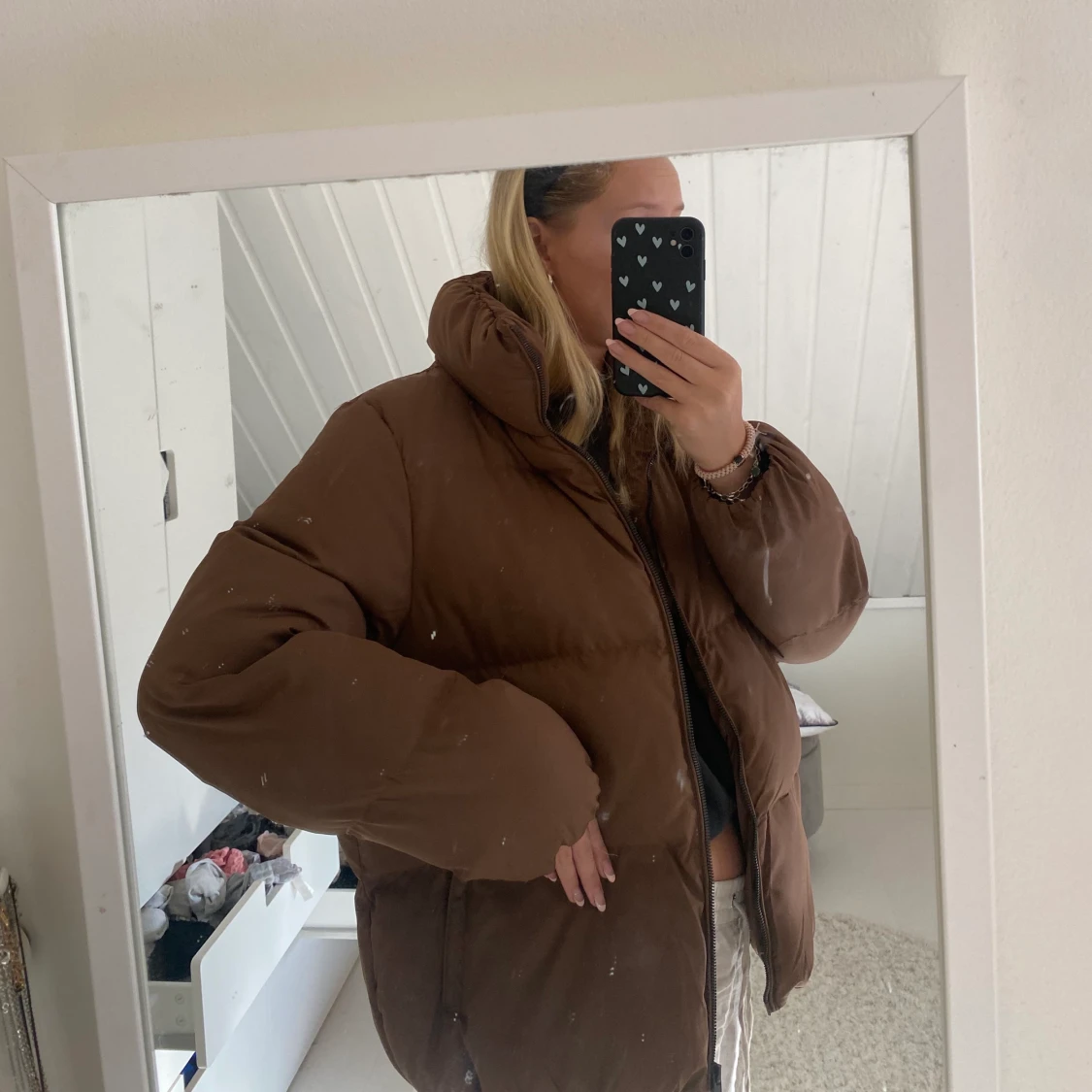 Brun pufferjacka - 90