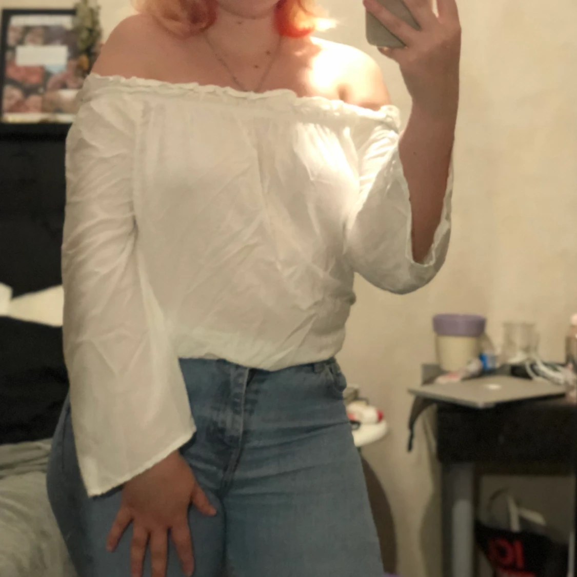 off shoulder topp i storlek S