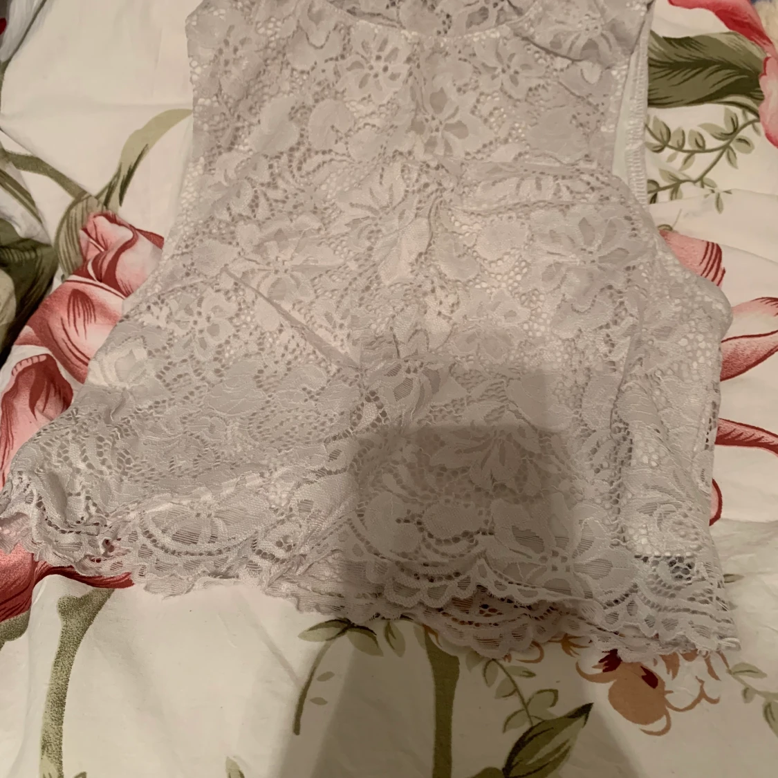 Vit Blommig Top - 90