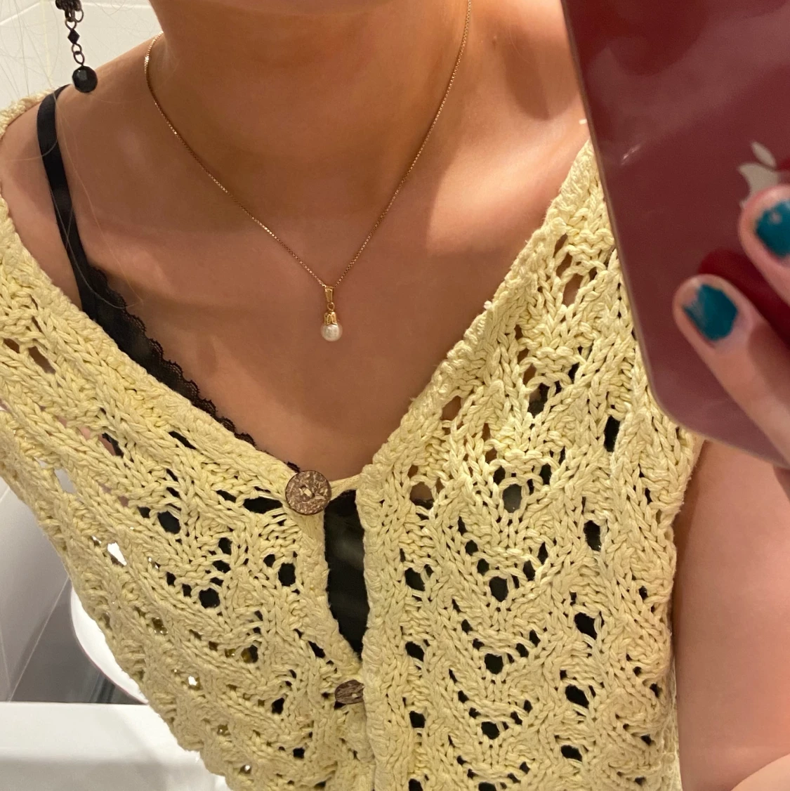 Handgjord stickad väst