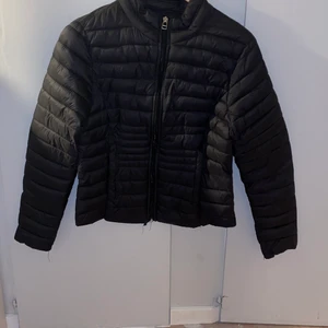 Dunjacka - Ofirmad figursydd dunjacka utan luva köpt i Spanien. Sämre sömmar på jackan därav priset, säljs pga att jag ej använder jackor utan luva. Storlek M men sitter som en Xs/S. Kan mötas eller frakta men köparen står för frakten 