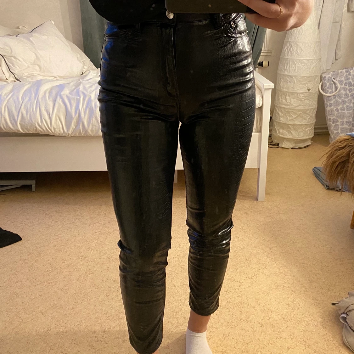 H&M skinn byxor str 36 