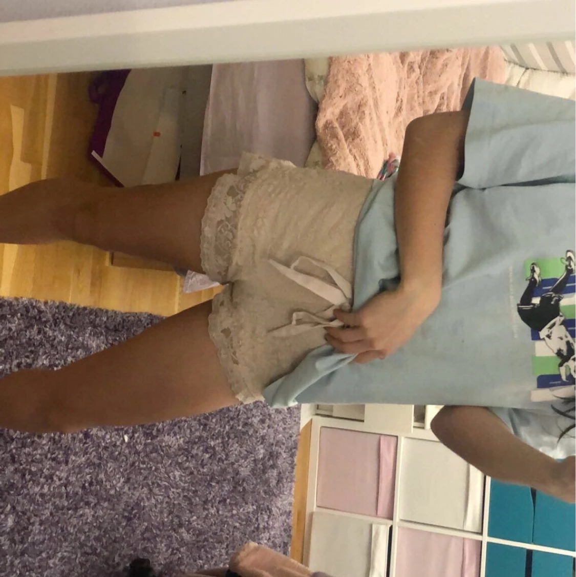 rosa Mjukis shorts/ sov shorts💕💕spets