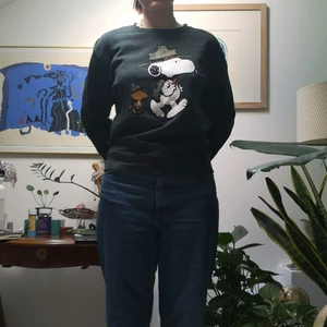 Mörkgrön Snobben crewneck från Zara - Säljer denna söta crewneck:en från Zara med Snobben-motiv! Den är i storlek XL men är väldigt liten till storleken. 