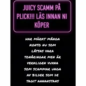 Har märkt många scamm konto nu som oftast säljer juicy couture saker. Varnar er för att alltid vara säkert😅. 