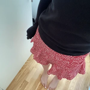 Röd och vit prickig kjol - Supergullig röd kjol med vita prickar. Bra skick! Köparen står för frakten på 48 kr. 