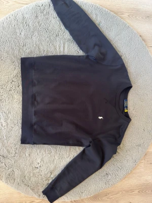 Svart sweatshirt från Polo Ralph Lauren - Klassisk svart sweatshirt från Polo Ralph Lauren med den ikoniska vita logon broderad på bröstet. Tröjan har rund halsringning och långa ärmar. Perfekt för en clean och stilren look.