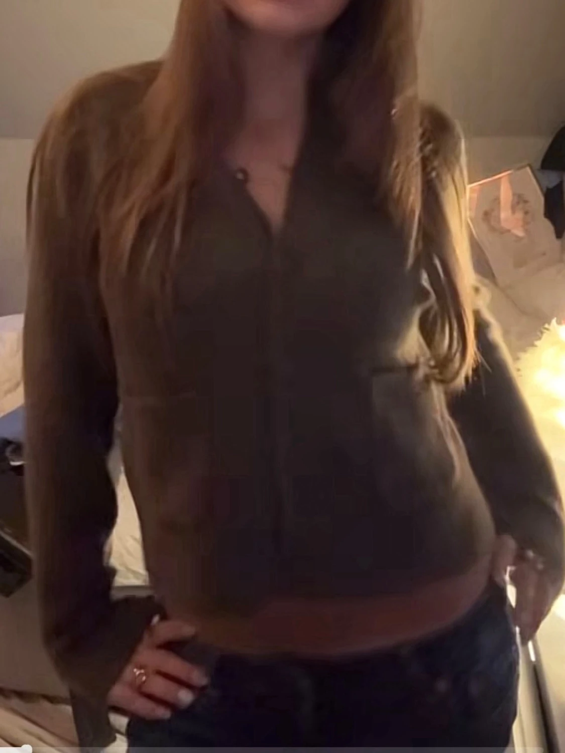 Brun kofta med fickor och knappar - 4