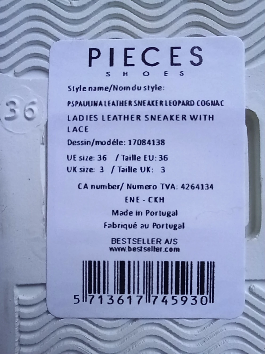 Bruna sneakers från Pieces med leopardmönster storlek 36 - 4