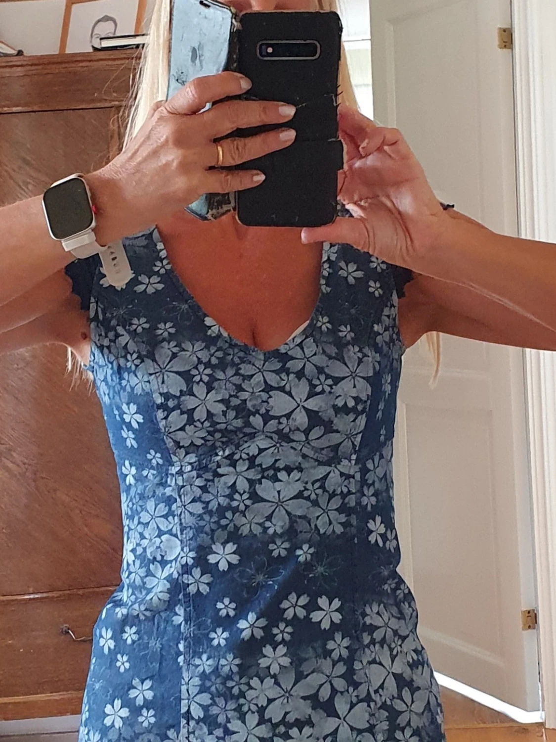 Blå blommig sommarklänning - 2