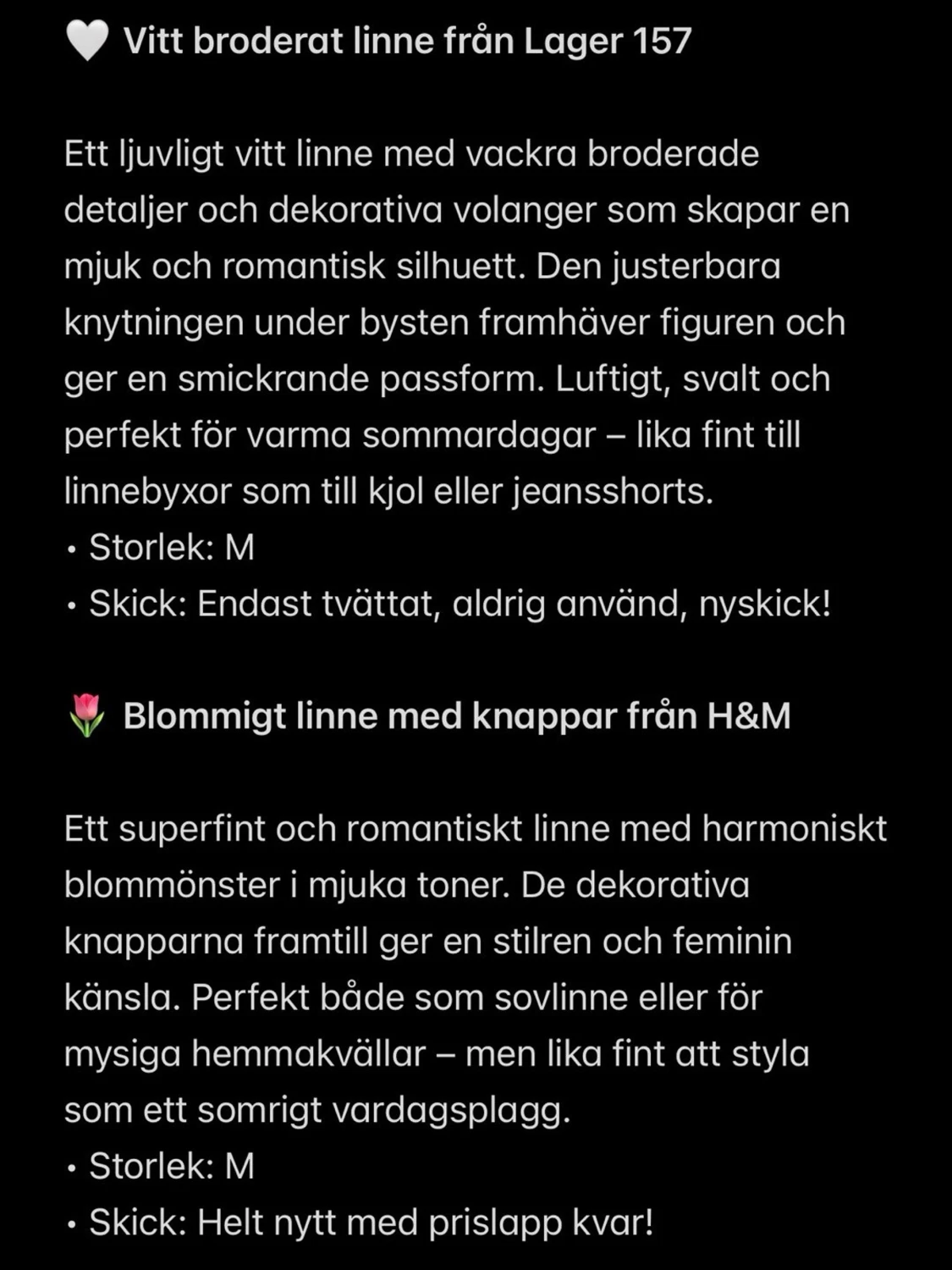 2st fina & söta linnen i storlek M – Nyskick! - 3