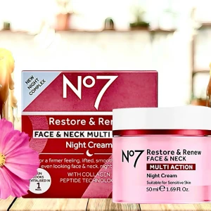 No7 Restore & Renew Multi Action Night Cream! - No7 Restore & Renew Multi Action Night Cream. Suitable for sensitive skin. 50 ml. Plomberad.