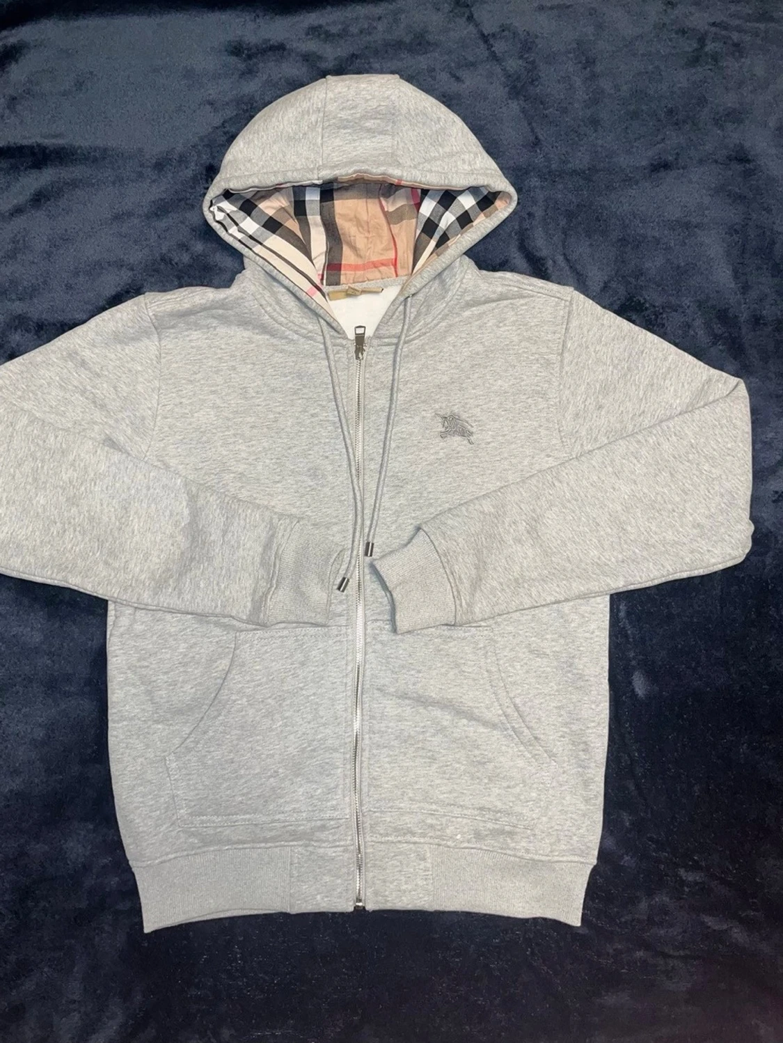 Grå zip hoodie från Burberry